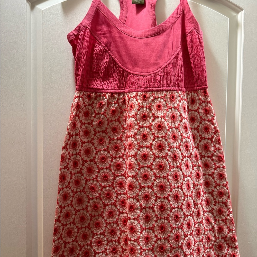 Anthropologie Pink Floral Sun Dress